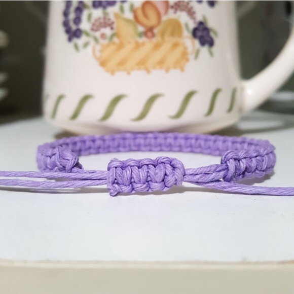 Lavender Hemp Square-Knot Bracelet - Picture 3 of 3